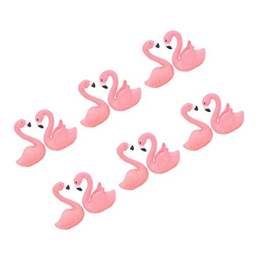 HIAKDOFT 12Stücke Flamingo Kuchen Dekoration Entzückende Mikrolandschaft und Auto Deko Offene Flügel Geschlossene Flügel für Partys und von HIAKDOFT