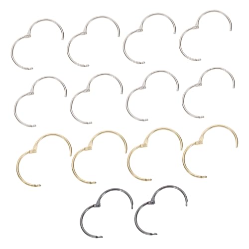HIAKDOFT 14 Stück Teiliges Metallringe Öffnungsring Binder Ringe für Notizbuch DIY Ringordner Zubehör in Gold Silber Schwarz Leichte Flexible Buchbinder Ringe für Büro Schule Künstler von HIAKDOFT