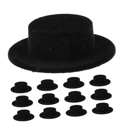 HIAKDOFT 15 Stück Teiliges Miniatur Puppenhüte Schwarze Filz Clownsmützen DIY Bastel und Dekorationszubehör für Weihnachts und Halloween Feiern Puppenaccessoires für Handarbeiten von HIAKDOFT