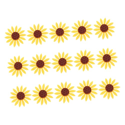 HIAKDOFT 15 Stück Teiliges Sonnenblumen Stoffapplikationen Bunte DIY Aufnäher zum Aufnähen und Dekorieren von Kleidung Taschen Schuhen und Kreative Reparatur und Gestaltung von HIAKDOFT