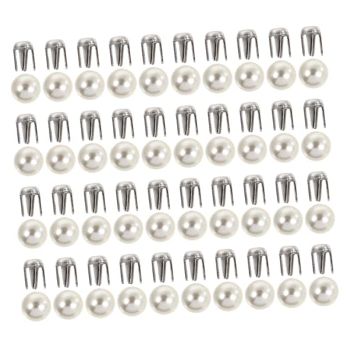 HIAKDOFT 150 Sätze Teiliges Perlen Dekor Nieten Robuste DIY Bag Supplies Perlglänzende Stabile Vierkralle Ziernieten für Kleidung Schmuck und Bastelprojekte Vielseitig und Langlebig von HIAKDOFT