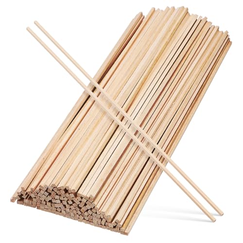 HIAKDOFT 150 Stück Teiliges Holzleisten Quadratisch Unlackierte Holzdübel für Basteln Modellbau DIY Deko Glatte Oberfläche Leicht und Robust für Foto Requisiten und Miniaturhäuser von HIAKDOFT