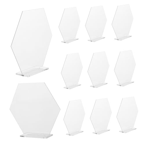 HIAKDOFT 18 Stück Teiliges Acryl Transparent Wiederverwendbare Kratzfeste Hochzeitstischnummern zum Beschriften Leicht zu Reinigen DIY Hochzeitsdekoration für Empfang und Party von HIAKDOFT