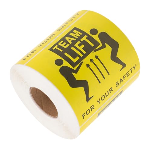 HIAKDOFT 1Rolle Team Lift Etiketten Rolle Selbstklebende Aufkleber für Schwere Pakete Umzugskartons Langlebig Einfach Anzubringen für Verpackungsanforderungen von HIAKDOFT