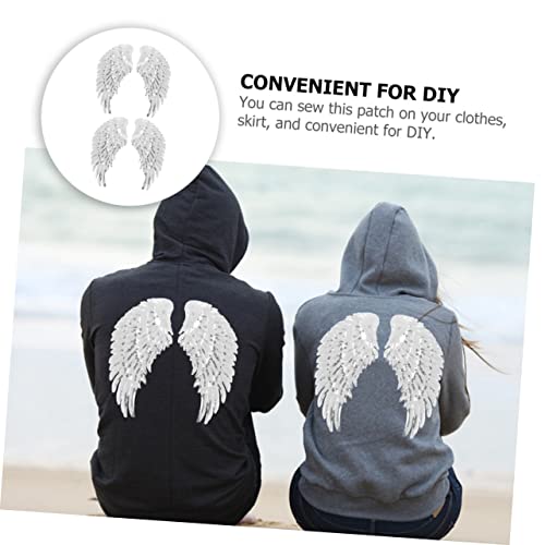 HIAKDOFT 2 Paare Engelsflügel Pailletten Aufnäher zum Aufbügeln Bestickte Silberne Applikationen Langlebige DIY Kleidung Verzierung Stoffflicken für Jacken Rucksäcke Jeans Einfach HIAKDOFT 2 Paare Engelsflügel Pailletten Aufnäher zum Aufbügeln Bestickte Silberne Applikationen Langlebige DIY Kleidung Verzierung Stoffflicken für Jacken Rucksäcke Jeans Einfach von HIAKDOFT