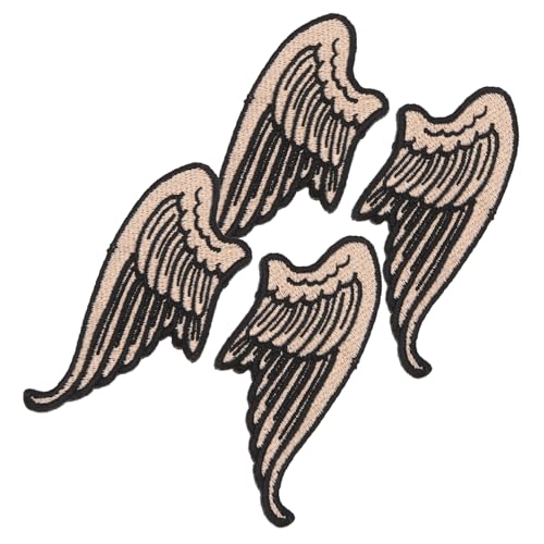 HIAKDOFT 2 Paare Gestickte Flügel Patches aus Pu leder Aufnäher zum Aufbügeln und Nähen für Jeans Jacken Rucksäcke Strapazierfähige DIY Applikationen für Kleidung Taschen Schuhe und Hüte von HIAKDOFT