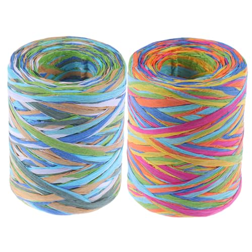 HIAKDOFT 2 Rollen Bunte Raffia Bänder Farben DIY Bastelband Leichtes Geschenkband für Geschenkverpackung Dekoratives Bastseil für Handarbeiten und Geschenkdekoration HIAKDOFT 2 Rollen Bunte Raffia Bänder Farben DIY Bastelband Leichtes Geschenkband für Geschenkverpackung Dekoratives Bastseil für Handarbeiten und Geschenkdekoration von HIAKDOFT