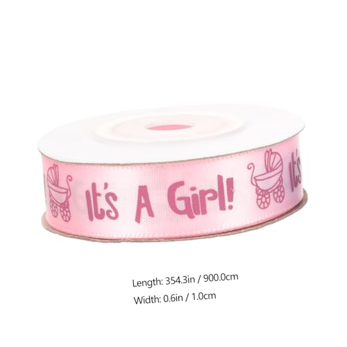 HIAKDOFT 2 Rollen Geschenkband Satinbänder Taufe Schleifenband DIY Bastelband Yards Blau Junge Rosa Mädchen Geschenkverpackung Zubehör von HIAKDOFT