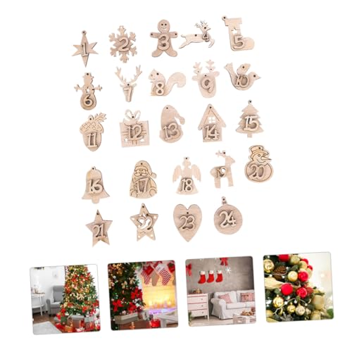 HIAKDOFT 2 Sätze Teiliges DIY Weihnachtskalender Anhänger aus Holz mit Zahlen Countdown und Hängedeko für Xmas Tischdekoration und Geschenkbeutel HIAKDOFT 2 Sätze Teiliges DIY Weihnachtskalender Anhänger aus Holz mit Zahlen Countdown und Hängedeko für Xmas Tischdekoration und Geschenkbeutel von HIAKDOFT