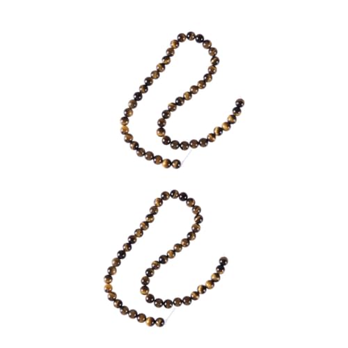 HIAKDOFT 2 Saiten Natürliche Tigerauge Steinperlen Stränge ca pro Strang Dekorative Lose Schmuckperlen für DIY Armband Halskette Langlebig und Vielseitig für Kreative Schmuckherstellung von HIAKDOFT
