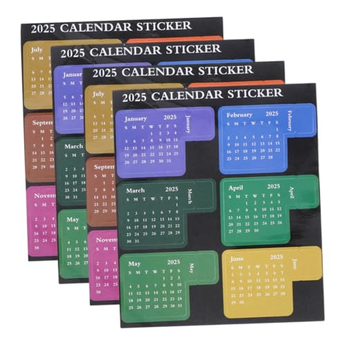 HIAKDOFT 2 Satz Bunte Monatskalenderaufkleber Selbstklebende Sticker für Planer Journal Notizbuch Praktische Index Aufkleber für Einfache Organisation von HIAKDOFT