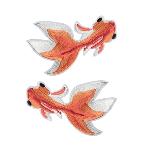 HIAKDOFT 2 Stk. Goldfisch Stickpatches Aufbügler Bestickte Applikationen zum Nähen und Reparieren DIY Patches für Kleidung Taschen Hüte Schuhe Dekoration HIAKDOFT 2 Stk. Goldfisch Stickpatches Aufbügler Bestickte Applikationen zum Nähen und Reparieren DIY Patches für Kleidung Taschen Hüte Schuhe Dekoration von HIAKDOFT