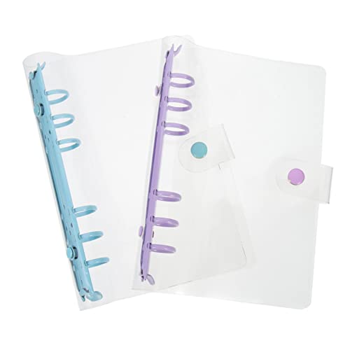 HIAKDOFT 2 Stück Binder Notebook Hülle Transparent Teiliges in und Himmelblau Abnehmbare Loseblatt Ordner Schutzhülle Strapazierfähiges Büro und Schulzubehör von HIAKDOFT