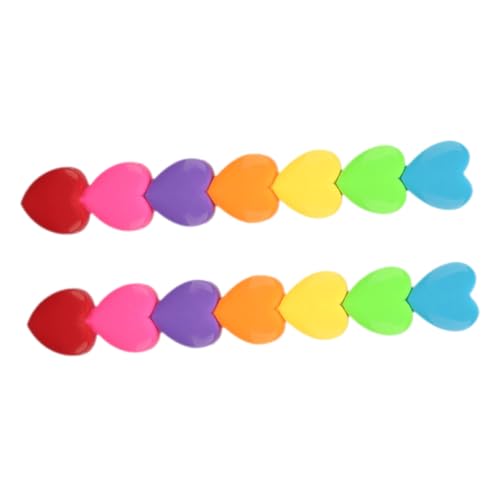 HIAKDOFT 2 Stück Bunte Herzform Textmarker mit Schräger Spitze Niedliche Marker zum Markieren Wichtiger Notizen für Büro Schule und Studenten Kreative Auffällige Bürobedarf von HIAKDOFT