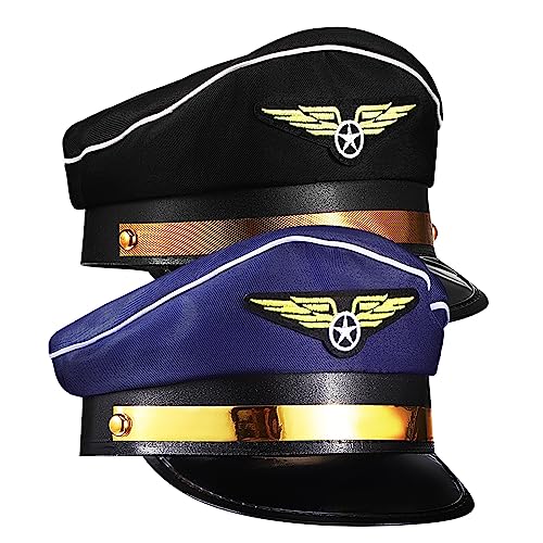 HIAKDOFT 2 Stück Captain Pilot Hut Kostümaccessoire für Cosplay Bühnenauftritte Rollenspiele Verstellbar Unisex für Karneval Mottoparty und Themengeburtstag HIAKDOFT 2 Stück Captain Pilot Hut Kostümaccessoire für Cosplay Bühnenauftritte Rollenspiele Verstellbar Unisex für Karneval Mottoparty und Themengeburtstag von HIAKDOFT