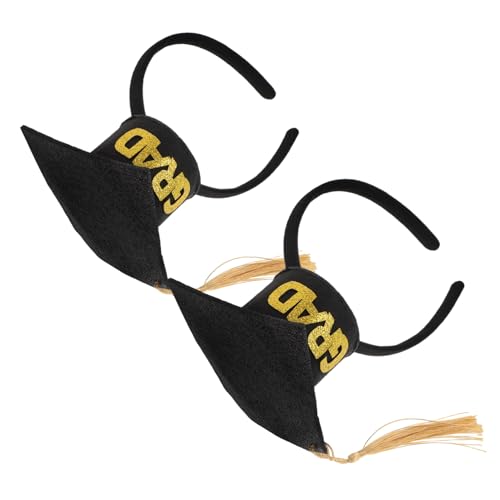 HIAKDOFT 2 Stück Graduation Headband mit Quaste Teiliges Dekorativer Doktorhut Stirnband für Abschlussfeiern Vielseitiges Partyzubehör Akademische Erfolge und Festliche von HIAKDOFT
