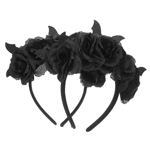 HIAKDOFT 2 Stück Halloween Haarschmuck Leichtes Blumen und Fledermaus Haarband Party Haarreif für Erwachsene Karneval Cosplay Festlicher Kopfschmuck HIAKDOFT 2 Stück Halloween Haarschmuck Leichtes Blumen und Fledermaus Haarband Party Haarreif für Erwachsene Karneval Cosplay Festlicher Kopfschmuck von HIAKDOFT