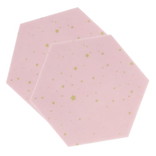HIAKDOFT 2 Stück Hexagon Memo Board Selbstklebend Filz Pinnwand Dicke DIY Foto Wandtattoo Filz Wandsticker Home Decor Rosa von HIAKDOFT