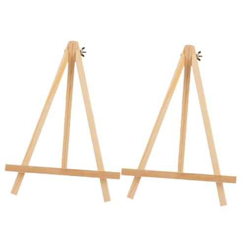 HIAKDOFT 2 Stück Holz Staffelei Mini Dreibein Malständer Tisch Staffelei Robust Leicht Für Kleine Leinwände Bilderrahmen und Dekoration Wohnzimmer Schlafzimmer Büro von HIAKDOFT