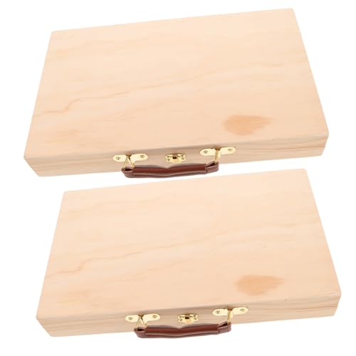 HIAKDOFT 2 Stück Holzkünstlerbox aus Massivem Kiefernholz mit Ergonomischem Griff Tragbarer Organizer für Ölmalerei Werkzeuge Vielseitige Aufbewahrung für Pinsel Stempel Skizzen Outdoor und HIAKDOFT 2 Stück Holzkünstlerbox aus Massivem Kiefernholz mit Ergonomischem Griff Tragbarer Organizer für Ölmalerei Werkzeuge Vielseitige Aufbewahrung für Pinsel Stempel Skizzen Outdoor und von HIAKDOFT