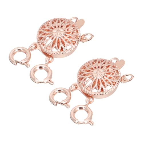 HIAKDOFT 2 Stück Schmuckverschluss für Halsketten Langlebiger Layering Verschluss in Roségold für DIY Schmuckherstellung und Armband Ersatz Kompakt und Vielseitig Einsetzbar von HIAKDOFT