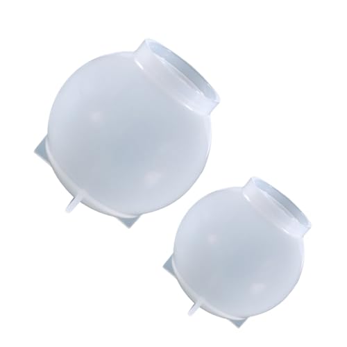 HIAKDOFT 2 Stück Silikon Kugelformen für Resin Gießen Epoxidharz Mold DIY Kristallkugel Basteln Geschenkidee von HIAKDOFT