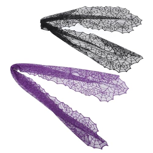 HIAKDOFT 2 Stück Spinnnetz Tischflagge Gruselig Tischläufer Halloween Spinnennetz-tischdecke Spinnweben Halloween -Stoff Dekorate Spitze Drinnen HIAKDOFT 2 Stück Spinnnetz Tischflagge Gruselig Tischläufer Halloween Spinnennetz-tischdecke Spinnweben Halloween -Stoff Dekorate Spitze Drinnen von HIAKDOFT