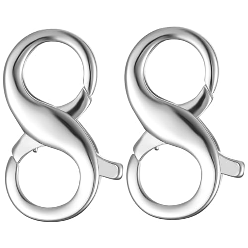 HIAKDOFT 2 Stück Sterlingsilber Doppel hummerverschluss Schmuckverschluss für Halsketten Armbänder Langlebiger Kettenverschluss Eleganter DIY Schmuckverschluss Vielseitig Einsetzbar von HIAKDOFT