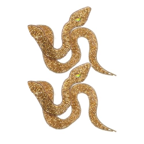HIAKDOFT 2 Stück Strass Schlangen Aufnäher zum Aufbügeln Glänzende DIY Applikationen aus Kunststoff und Langlebige Patches für Kleidung Schuhe und Taschen Modische Schlange Verzierung von HIAKDOFT