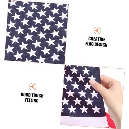 HIAKDOFT 2 Stück Teiliges Amerikanische Flagge Bandana Halstuch Modisches Leichtes Nickituch Unisex Kopftuch für Damen und Herren Vielseitiger Patriotischer Halsschal und Haaraccessoire von HIAKDOFT