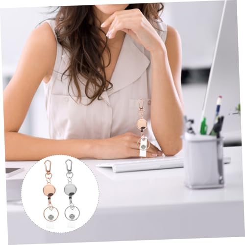 HIAKDOFT 2 Stück Teiliges Metall Schlüsselanhänger Ausziehbar Retractable Badge Holder mit Sicherem Zinklegierung Material für Krankenschwestern Sicherheitskräfte und Büroangestellte zur von HIAKDOFT