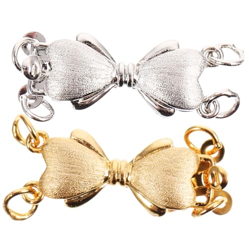 HIAKDOFT 2 Stück Teiliges Perlenkette und Armband Metallverschluss Langlebig Einfach zu Montieren DIY Schmuckzubehör Silberfarben Goldfarben für Kreative Bastelideen von HIAKDOFT
