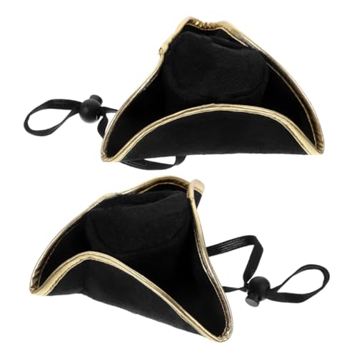 HIAKDOFT 2 Stück Teiliges Piratenhut mit Elastischem Band Festival Party Hut für Karneval Fasching Cosplay und Halloween Verstellbare Piratenkopfbedeckung als Kostümzubehör für Damen und von HIAKDOFT