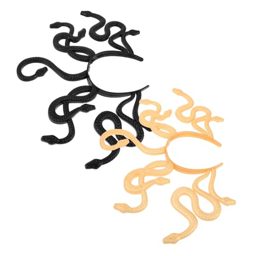HIAKDOFT 2stücke Schlangenhaarband Schlangenhaar-accessoires Für Halloween Gruseliges Stirnband Mit Schlangenkopfschmuck Schlangen-cosplay-accessoires Kopfschmuck Für Karneval Maskerade von HIAKDOFT