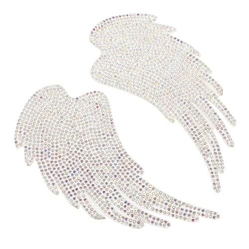 HIAKDOFT 2 Stück Teiliges Strass Aufbügler Engelsflügel Applikation mit Hotfix Kleber für DIY Kleidung Taschen Hüte Bastelverzierung Waschbar Einfach Anzubringen Edles Design HIAKDOFT 2 Stück Teiliges Strass Aufbügler Engelsflügel Applikation mit Hotfix Kleber für DIY Kleidung Taschen Hüte Bastelverzierung Waschbar Einfach Anzubringen Edles Design von HIAKDOFT