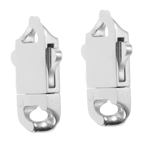 HIAKDOFT 2 Stück Verschlusshaken Schmuck Metall Karabinerhaken Halskette Schnalle Verschluss Metall Knebelverschluss Armband Verschluss Federverschluss Edelstahl von HIAKDOFT
