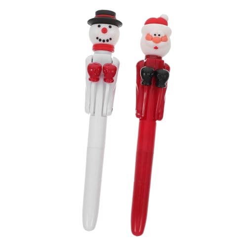 HIAKDOFT 2 Stück Weihnachts Box Kugelschreiber mit Interaktiver Schlagfunktion Einzigartige Kugelschreiber für Schüler und Erwachsene Glattes Schreiben für Weihnachtspräsent Kollegen von HIAKDOFT