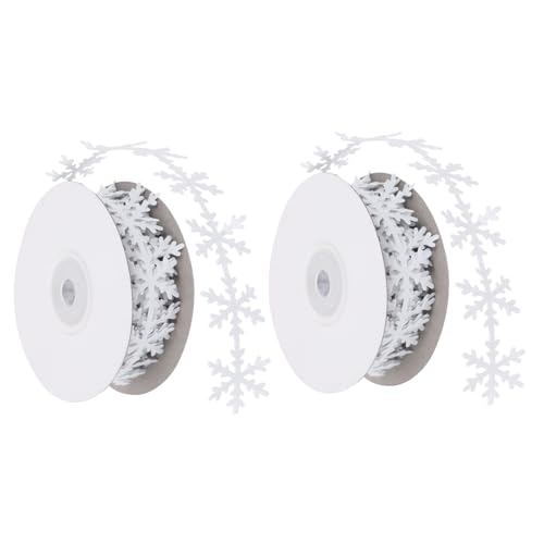 HIAKDOFT 2 Stück Weihnachtsdeko Geschenkband mit Schneeflockenmotiv Teiliges Weiß Glitzernde Dekorationsbänder für Geschenkverpackung und DIY Schleifen Festliche Weihnachtsatmosphäre HIAKDOFT 2 Stück Weihnachtsdeko Geschenkband mit Schneeflockenmotiv Teiliges Weiß Glitzernde Dekorationsbänder für Geschenkverpackung und DIY Schleifen Festliche Weihnachtsatmosphäre von HIAKDOFT