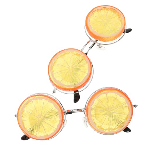 HIAKDOFT 2 Stück lustige Brille Geburtstag Luau Partybrille retro Braut Sonne strandparty party brillen dekoration party Beach party schnapsgläser Cosplay-Party-Brille Zitronengläser Orange von HIAKDOFT