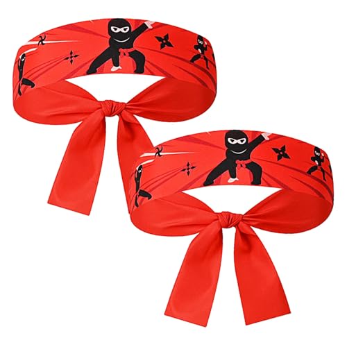 HIAKDOFT 2 Stücke Schal Sportkoch-bandana Sushi-kochzubehör Kochen Stirnbänder Küche Kochen Kostümparty Sushi-koch-bandana Rot Polyester von HIAKDOFT