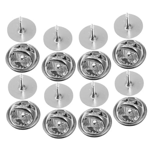HIAKDOFT 20 Stück Edelstahl Broschennadeln mit Sicherem Schmetterlingsverschluss Flacher Anstecker basis Einfach zu Befestigen für Anstecknadeln Abzeichen und DIY Schmuckherstellung von HIAKDOFT