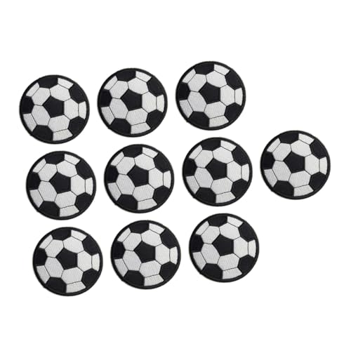 HIAKDOFT 20 Stück Fußball Aufnäher zum Aufnähen und Aufbügeln Bestickte Patches für Kleidung Jeans Rucksack DIY Reparatur und Dekoration Bunte Fußballform Stoffaufnäher von HIAKDOFT