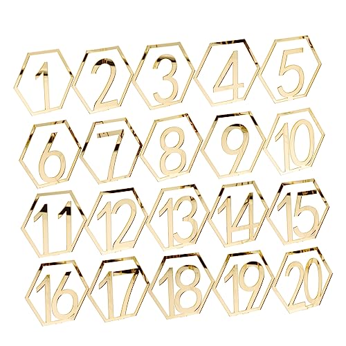 HIAKDOFT 20 Stück Hochzeitstischkarten Rose Party Reservierte Schilder Für Tische Tischnummernhalter Tischnummern Hochzeit Dusche Abendessen Gold Hochzeitsdekor Dekorationen Braut Acryl von HIAKDOFT