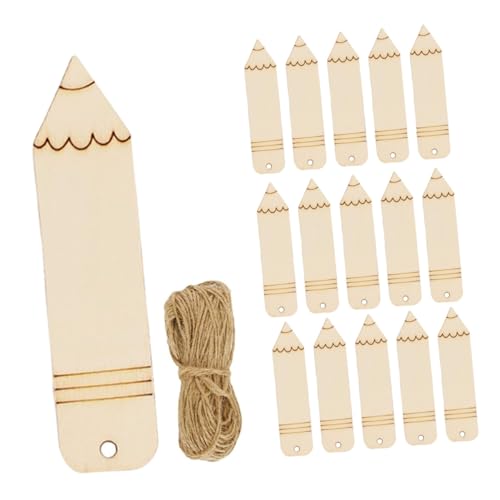 HIAKDOFT 20 Stück Teiliges DIY Lesezeichen aus Holz Blanko Bleistiftform Langlebige Holz Lesezeichen für Basteln Gravieren und Geschenke Inklusive Juteband Lesehilfen und Dekorationen von HIAKDOFT