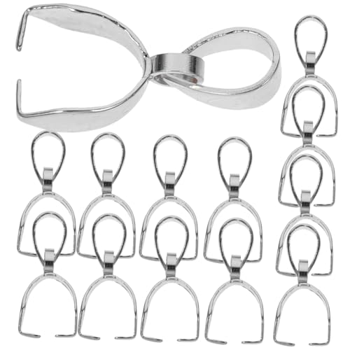 HIAKDOFT 20 Stück Teiliges Edelstahl Quetschperlen Anhängerverbinder Schmuckclip für Halsketten Armbänder DIY Schmuckherstellung Langlebig Hautfreundlich Silber Mittelgroß von HIAKDOFT