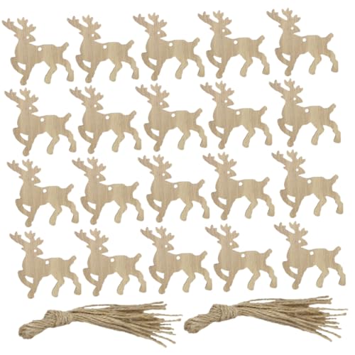 HIAKDOFT 20 Stück Teiliges Elch Holzanhänger aus Recycelbarem Holz Sauber Geschnitten ohne Splitter Poliert Beidseitig Vielseitig Einsetzbar als Weihnachtsbaumschmuck Wand und HIAKDOFT 20 Stück Teiliges Elch Holzanhänger aus Recycelbarem Holz Sauber Geschnitten ohne Splitter Poliert Beidseitig Vielseitig Einsetzbar als Weihnachtsbaumschmuck Wand und von HIAKDOFT