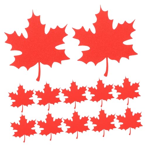 HIAKDOFT 20 Stück Teiliges Glitzer Ahornblatt Papier Ausschnitt Herbstliche Basteldekoration Rote Handgeschnittene Ahornblätter für Herbstparty DIY Streudeko und Thanksgiving Verzierungen von HIAKDOFT