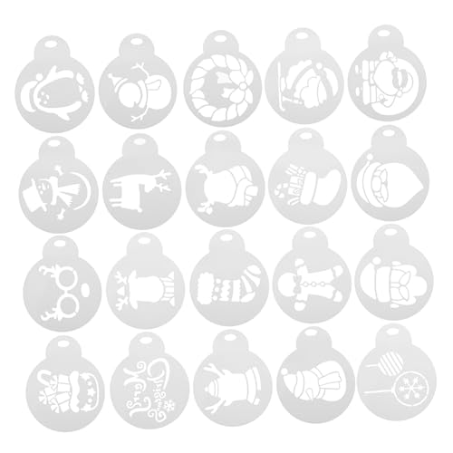 HIAKDOFT 20 Stück Teiliges Weihnachts Stencil aus Wiederverwendbarem Pet Vielseitige Kuchendekorationsvorlagen für Kaffee Cupcakes und Desserts Einfach zu Reinigen für Festliche DIY HIAKDOFT 20 Stück Teiliges Weihnachts Stencil aus Wiederverwendbarem Pet Vielseitige Kuchendekorationsvorlagen für Kaffee Cupcakes und Desserts Einfach zu Reinigen für Festliche DIY von HIAKDOFT