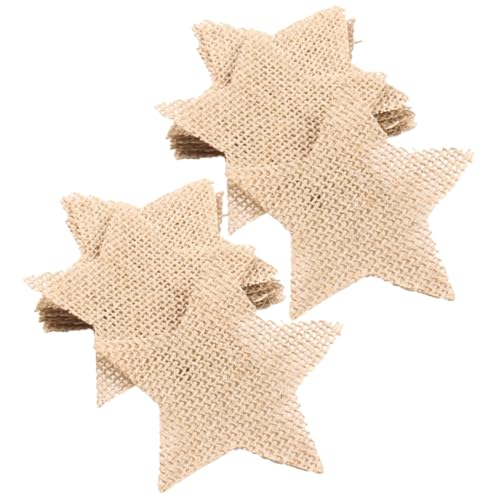 HIAKDOFT 20 Stück Teiliges Weihnachtsdeko aus Robustem Jutestoff Handliche Stern Burlap Ausschnitte zum Bemalen und Basteln Vielseitige Christbaumschmuck Accessoires für Fenster Türen von HIAKDOFT