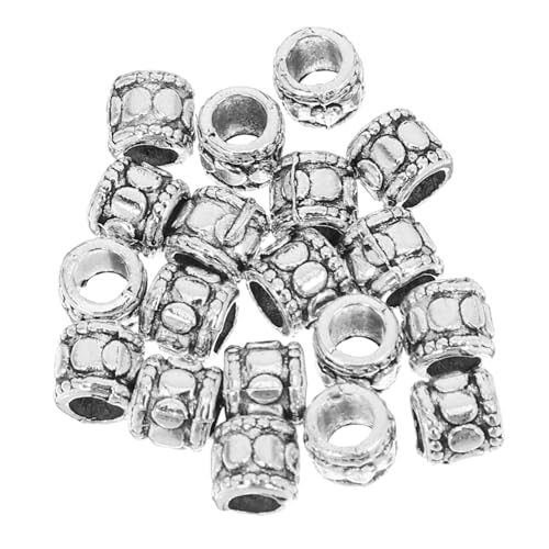 HIAKDOFT 20 Stück Tibetische Große Loch Spacer Perlen aus Legierung Metall Zwischenperlen für DIY Schmuckherstellung Armbänder Halsketten Basteln Zubehör von HIAKDOFT